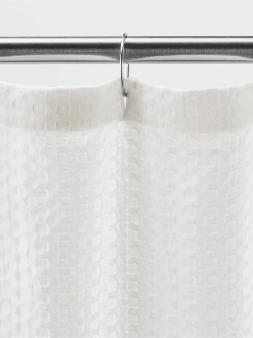Casaluna light grey waffle fabric shower curtain
